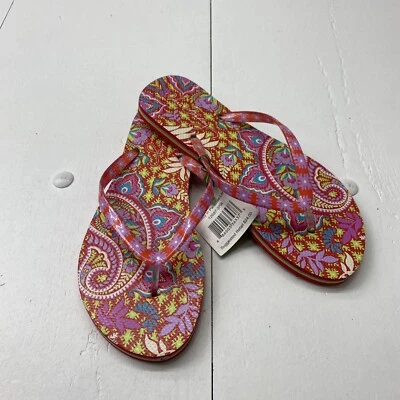 Vera Bradley Paisley in Paradise flip flops Women’s Size Large 9/10 NEW * - Image 1 of 4