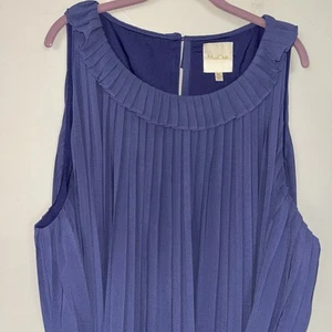 ModCloth Sleeveless Pleated Shift Dress “The Pleat-est Things” in Violet Size 4x - Picture 1 of 15