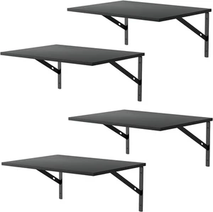 Deep Floating Wall Shelves - 4 Sets of 15.8 inches x 12 inches, Black  - Picture 1 of 7
