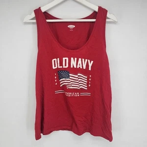 Camiseta sin mangas roja azul marino antigua para hombre bandera americana talla L - Imagen 1 de 5