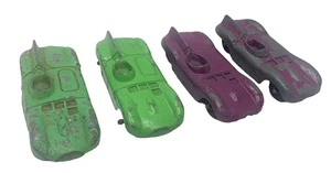 Lotto-4 auto giocattolo vintage anni 60 Tootsie metallo pressofuso tipo D Jaguar verde e viola - Foto 1 di 7