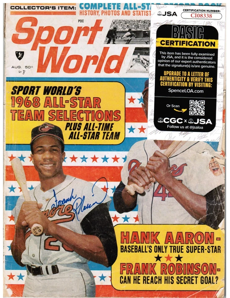 Revista Sport World firmada por Frank Robinson - JSA auténtica Foto 1 de 1
