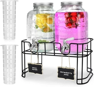 Dispensadores de bebidas de vidrio de 1 galón para fiestas PACK DE 2.Dispensador de bebidas,bebida de vidrio - Imagen 1 de 12