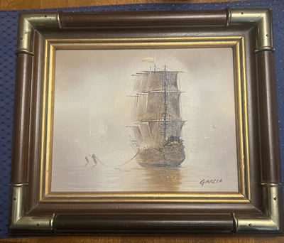 Danny Garcia Original Barco Náutico Óleo sobre Lienzo Pintura Interiores Artísticos Foto 1 de 3