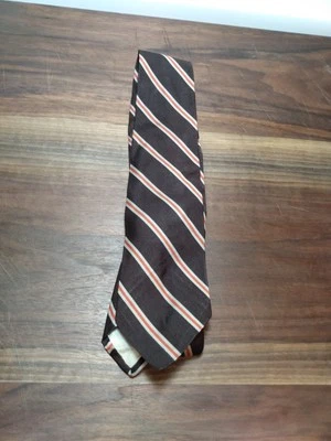 Vintage Brooks Brothers Silk Tie Brown and Orange 70' Style Excellent Condition  - Image 1 of 4