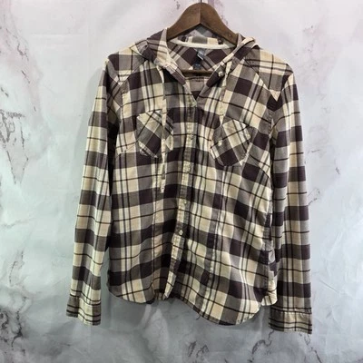 Camisa Mountain Hardwear Para Mujer Mediana Púrpura Manga Larga Con Capucha Abotonada A Cuadros Foto 1 de 4