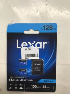 Lexar LSDMI128B2U6 High Performance Blue Series Microsdxc Memory Card Wit(44807) - Picture 1 of 3