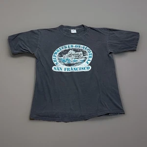 Vintage 90s Faded Distressed Shipwrecked On Alcatraz San Francisco Shirt Size XL - Picture 1 of 11