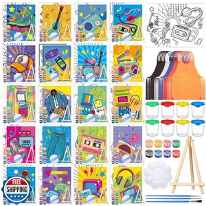 Sherr 140 Pcs 20 Set Pre Drawn Canvas Kit for Painting Craft Sip and Paint Ki - Picture 1 of 5