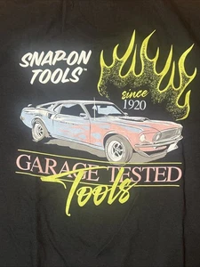 Snap On Tools Shirt Garage Tested  Classic Car Logo Black Flames XL - Picture 1 of 5