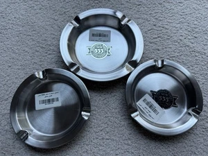 Cenicero de acero inoxidable Cenicero Bandeja de cenizas Paquete de 3 Diámetro plateado Juego de 3 Nuevo - Imagen 1 de 11