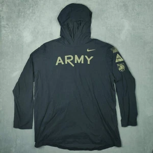 Nike Felpa con Cappuccio Esercito Nero Cavalieri Uomo XL Nero Dri Fit Maglietta Leggera - Foto 1 di 11