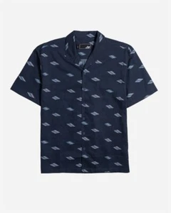 LOST - Mens Tapa Woven Shirt - Navy - Casual Summer/Beach Short Sleeve Shirt - Picture 1 of 2