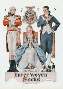 1920s J C Leyendecker 1776 men art Interwoven Socks print ad NEW poster 18x24 - Picture 1 of 1
