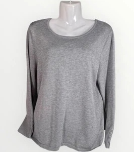Suéter Chico’s Talla 2 Mujer Gris Medio Rayón Poliéster Comfycore Minimalista - Imagen 1 de 9