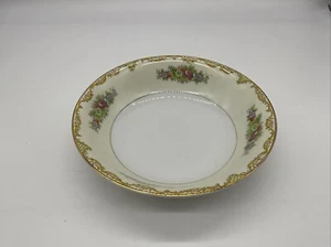 Vtg Japan Floral W/scroll Elecorated Gold Rim Round Vegetable Serving Bowl - Picture 1 of 8