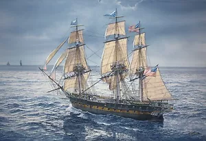 "Clear for Action"" Estampado Naval de Tom Freeman - USS Constitution - Imagen 1 de 1