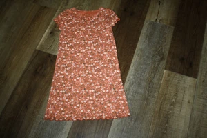 ART CLASS GIRLS SALMON DRESS W/WHITE FLORAL PRINT SCOOP NECK CAP SLEEVE - SIZE 8 - Picture 1 of 3