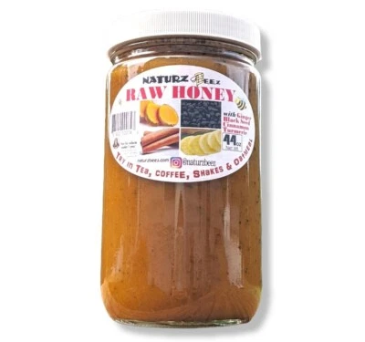 RAW HONEY GINGER TURMERIC CINNAMON & BLACK SEED 44oz 1.25kg 100% PURE Blackseed - Image 1 of 4