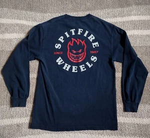 Spitfire Wheels Skateboarding Medium Blue Long Sleeve Shirt - Picture 1 of 8