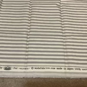 Jubilee by Bunny Hill Designs Gray Striped Fabric Half Yard X 44” Wide - Picture 1 of 2