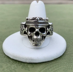NightRider Sterling Silver Medium Guardian Skull Ring (Size 12.5) - Picture 1 of 13