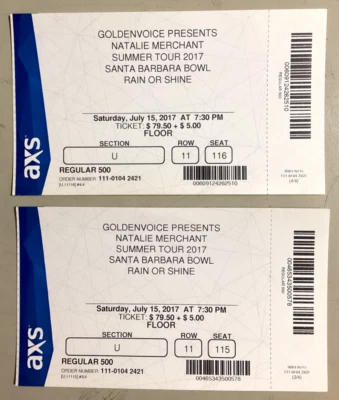 NATALIE MERCHANT - 7/15/2017 - Santa Barbara Bowl - Santa Barbara, CA - Image 1 of 2