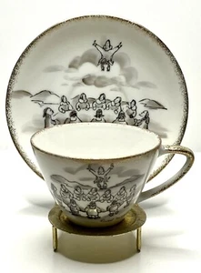 Robert Mayokok Eskimo Blanket Toss Tea Cup & Saucer 1950s IACC Made In Japan - Picture 1 of 13