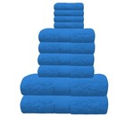 10 Piece Towels Bale Set 100% Cotton QuickDry Bathroom Facecloth Hand Bath Towel