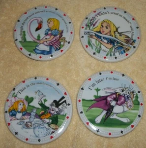 Alice in Wonderland’s Teaparty Cafe Cardew Design 2010 Drink Coasters Set of 4 - Picture 1 of 7