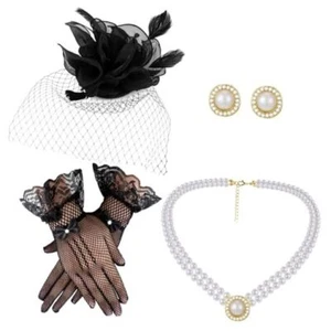 Fascinator Hat for Women Funeral Veil Hats Set Include Mesh Hats Elegant Style - Picture 1 of 7