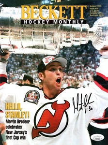 Martin Brodeur autographed signed Beckett Magazine NHL New Jersey Devils JSA - Picture 1 of 2