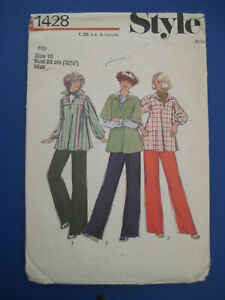 Vintage 70s sewing pattern Smock top trousers Modern Size 8 Bust 83cm 32.5 inch