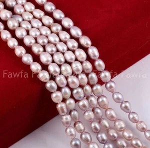 6-7/7-8/8-9mm Real Freshwater Multicolor Rice Shape Pearl Loose Beads 15" Strand - Picture 1 of 7
