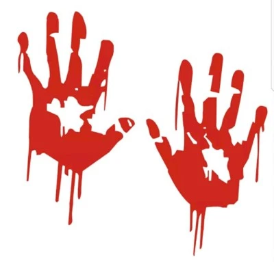 ZOMBIE BLOOD DRIPPING HANDS Vinyl Decal -Sticker for Car Truck Bumper Window - Image 1 of 2