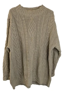 International Express, Men's, Hand Knitted, Pullover Sweater, Beige, size L - Picture 1 of 3