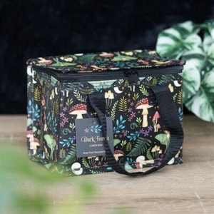DARK FOREST MUSHROOM PRINT INSULATED LUNCH BAG WITH HANDLES - Picture 1 of 2