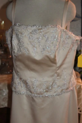 Victoria's beige sand sequin satin bridesmaids evening formal long dress 18 - Image 1 of 4