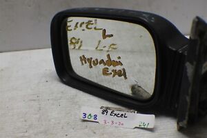 1989 Hyundai Excel Left Driver Side View Mirror OEM 241 3O8