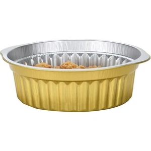 10 inch Gold Aluminum Foil Round Pans Chafing Dish Heavy Duty Microwave & Ove... - Picture 1 of 5