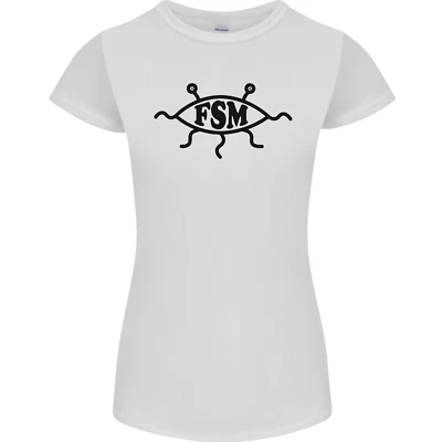 FSM Church Flying Spaghetti Monster Atheist Womens Petite Cut T-Shirt - Image 1 of 4