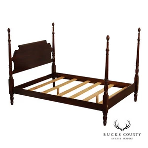 Statton Carved Cherry Queen Poster Bed - Picture 1 of 16