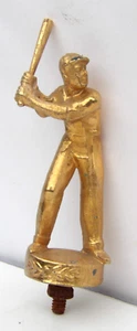 ORIGINAL 1950er Vintage BASEBALLSPIELER AM FLEDERMAUS Trophäe TOPPER Metallguss 9,95 $ - Bild 1 von 6