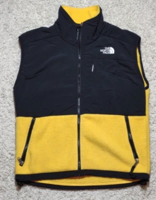 Chaleco polar The North Face para hombre pequeño amarillo negro pesado Polartec de colección años 90 Foto 1 de 4