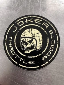 Vtg Joker Throttle Addicts Motorcycle Decal Graphic Bike Sticker NEW Skull Rare - Picture 1 of 2
