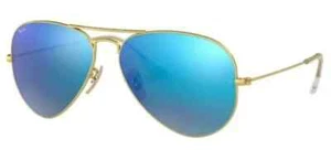 Ray-Ban AVIATOR Sunglasses GOLD Frame BLUE Mirror RB3026 112/17 62mm - Picture 1 of 3