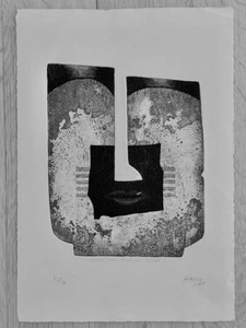 Lithographie Herbert Bessel, 1975, Auf den zweiten Blick, Bütten, sign. 33/50 - Bild 1 von 3