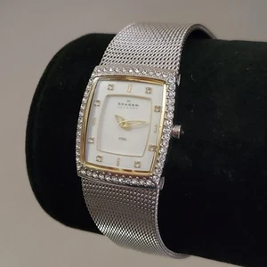 SKAGEN Women's Watch Analog Quartz Adjustable Mesh Band Gemmed Bezel 21 mm - Picture 1 of 16