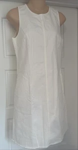 J Crew White Denim Dress NWT Raw Hem $79 Fits Girls XL Sleeveless 100% Cotton - Picture 1 of 12