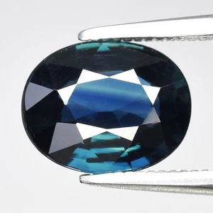 π1.39ct 7.8x6.2mm VVS Oval Natural Green Blue Sapphire - Heated, Madagascar Gem - Picture 1 of 4
